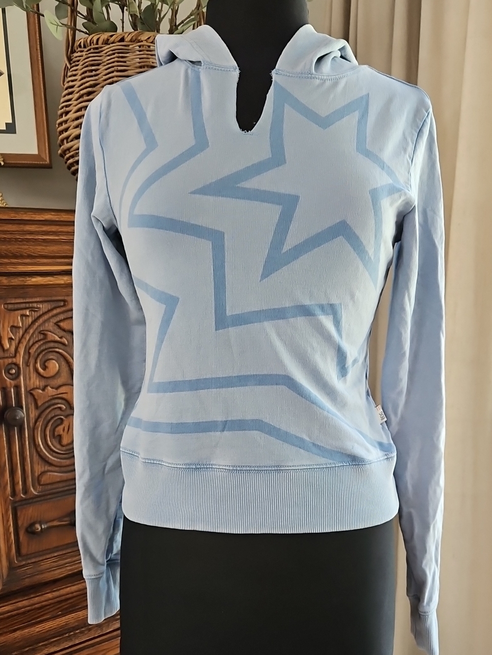 BDG Urban Outfitters Women's Light Blue Star Hoodie. Size S-P